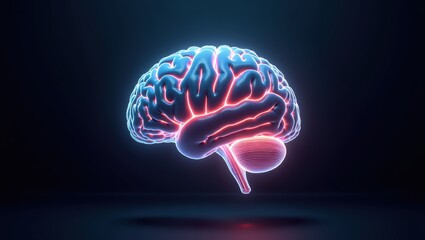 Glowing Human Brain Anatomy    D Render