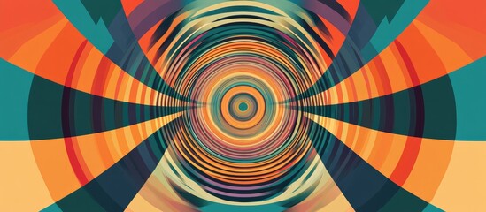 Abstract geometric motif featuring a radial concentric design