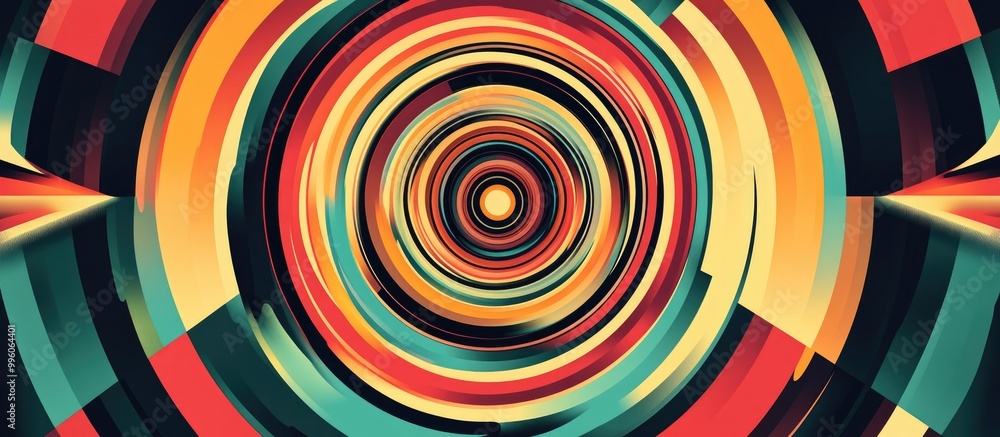 Aufkleber Abstract geometric design featuring a radial and concentric element