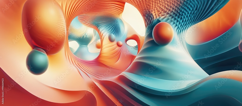 Aufkleber surreal abstract structure illustrated in a digital format