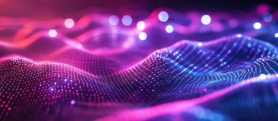 Vibrant ultraviolet 2d backdrop featuring a network of colorful lines