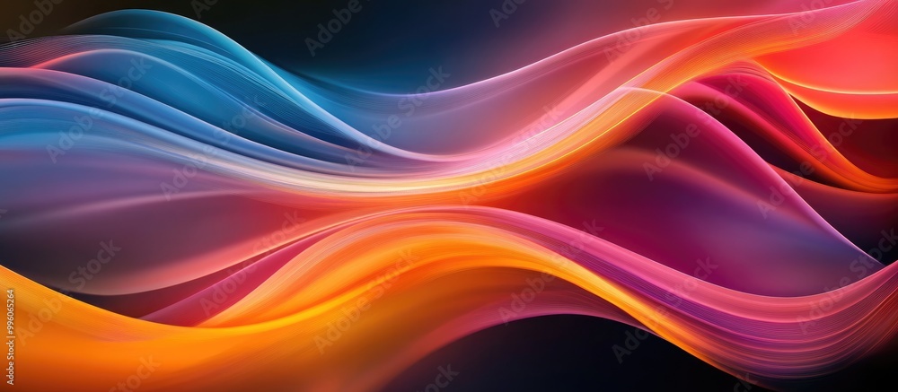 Poster abstract colorful background featuring flowing lines and waves