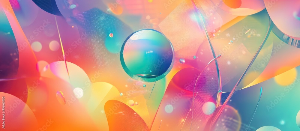 Poster Surrealist backdrop created with abstract shapes Features a vibrant mix of colors using mesh gradients and transparency