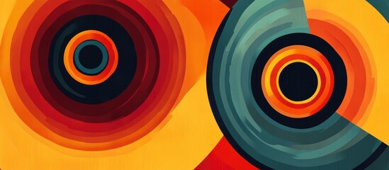 Abstract geometric motif featuring concentric radial elements