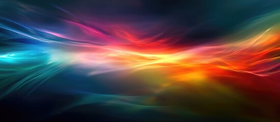 Obraz premium Photography of a rainbow against a dark backdrop Abstract web design featuring banners and panels Unique surreal lighting effects and dispersion of colors for digital backgrounds