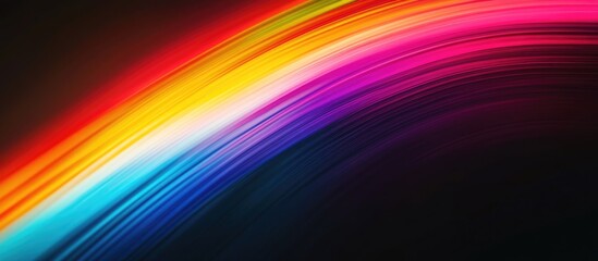 Fototapeta premium Abstract photography of a vibrant rainbow against a dark backdrop Unique design elements suitable for banners panels and digital backgrounds showcasing surreal light dispersion