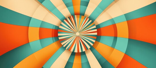 Concentric radial design featuring an abstract geometric form radiating outward