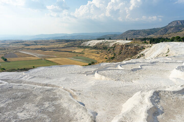 Pamukkale lime springs are the most famous tourist destination in Turkiye.