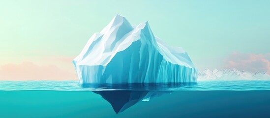 Three dimensional illustration of the Equal Risk Concept as a metaphor for assessing investment risks depicting dangers as an iceberg