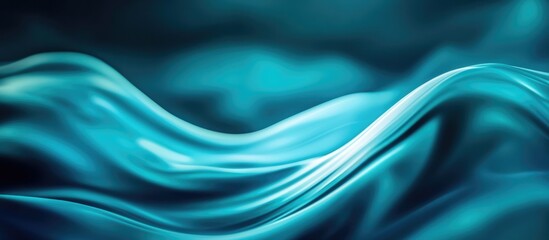 Obraz premium Abstract blurred design featuring wavy curves in a turquoise color palette