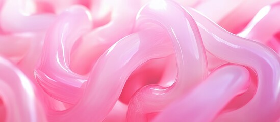 Obraz premium Curvy pink organic tentacles create a seductive and abstract background in this high quality 3D rendering image