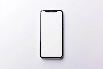 White blank screen iPhone mockup on a white background. Created with Ai