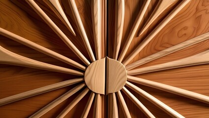 Detail of Sunburst Pattern on Wood Doors