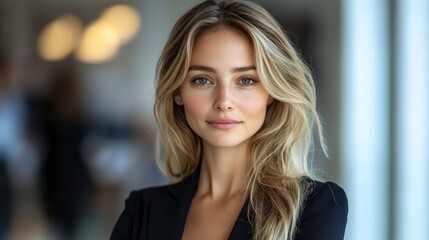 Fototapeta premium Portrait of a Beautiful Woman with Blonde Hair