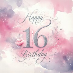 Elegant pink and silver design for a sweet 16 birthday celebration.