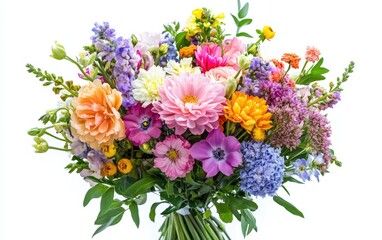 Bouquet of flowers isolated  on white background