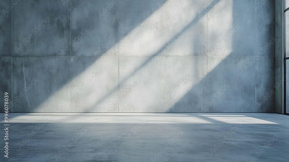 Poster smooth concrete surface with reflective lighting for modern architectural design