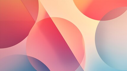 Abstract Geometric Shapes in Soft Gradients with Minimalist Design and Copy Space