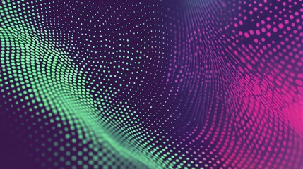Obraz premium A vibrant abstract background with a wave pattern of small dots.