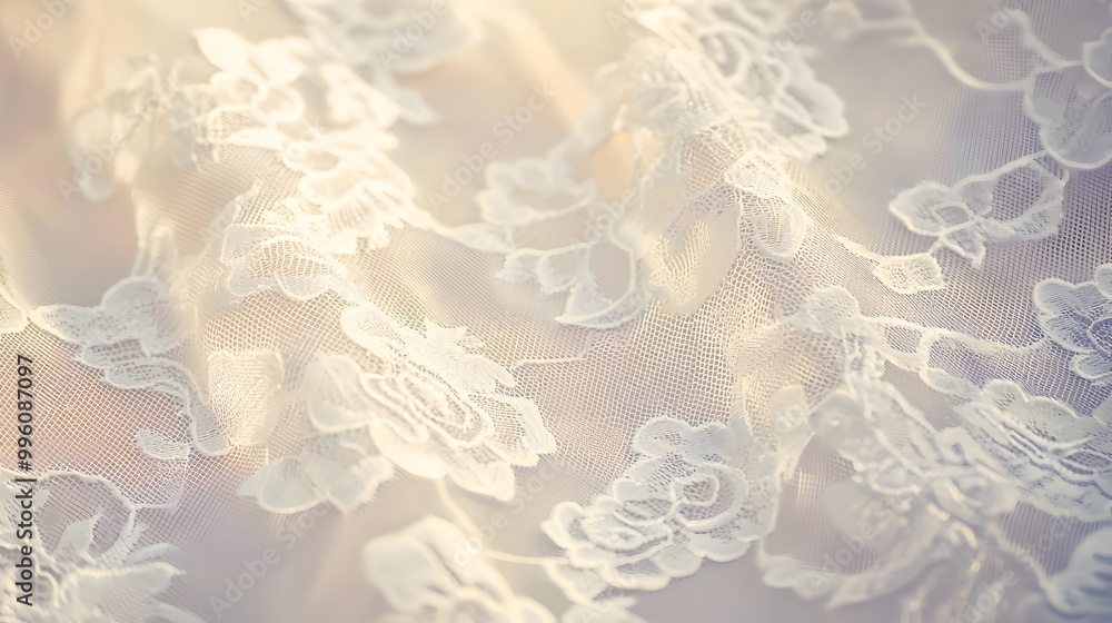 Poster delicate lace pattern overlay on soft vintage-inspired background with copy space