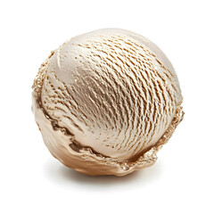 Fototapeta premium Scoop ball of metallic gold color ice cream isolated on white background