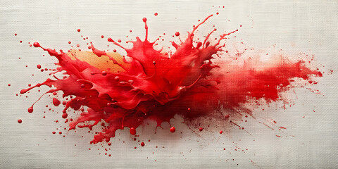 Vibrant red watercolor splashes on canvas , red, vibrant, watercolor, splashes, canvas, artistic, abstract, background, texture