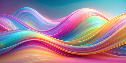 Abstract futuristic background with colorful, pastel wave shapes showcasing motion waves, futuristic, abstract, background