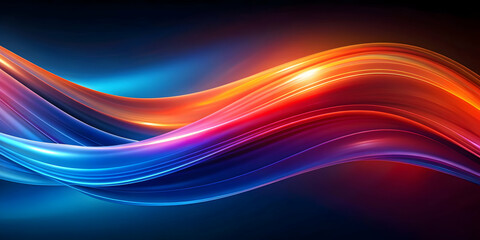 Abstract futuristic background with blue, orange, violet, and red wave shapes representing motion waves , abstract, futuristic, background