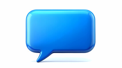 Fototapeta premium Talk bubble blue icon on white background for communication concept, talk bubble, blue, icon, isolated