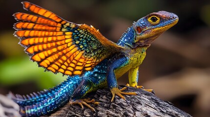Vibrant Lizard Showcasing Striking Scales and Colorful Patterns in its Natural Habitat