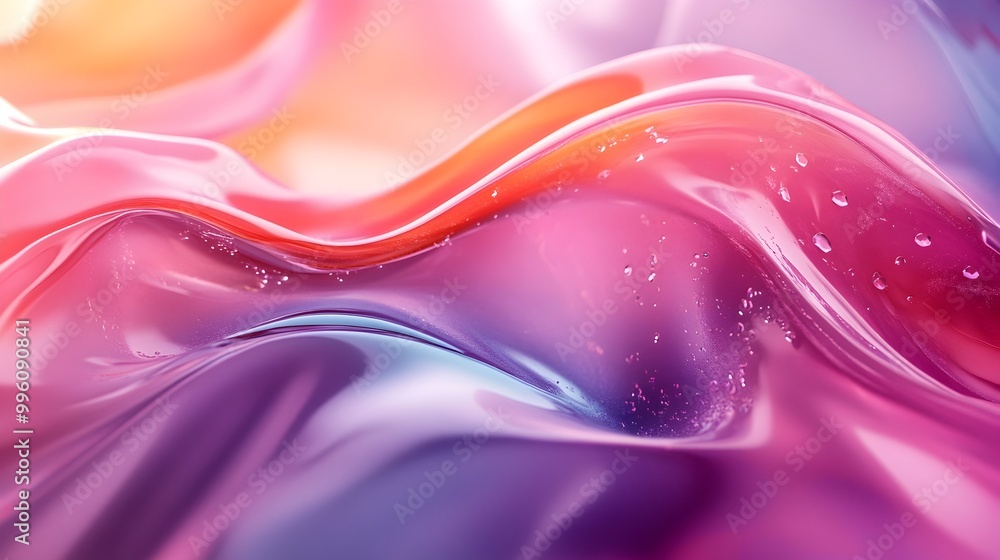 Poster captivating fluid waves of vibrant colorful gradient patterns