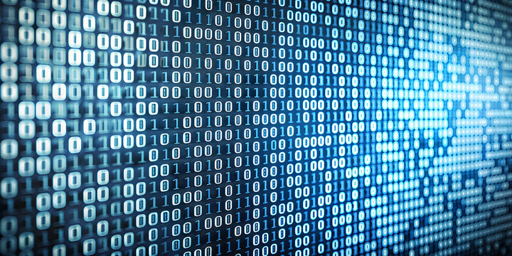 Abstract representation of binary code consisting of ones and zeros , technology, digital, computer, coding, binary