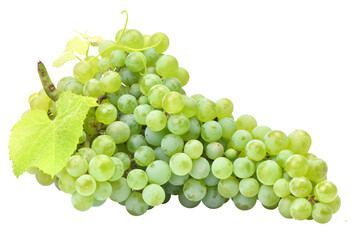 Bunch of green grapes isolated