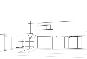 Architectural drawing vector 3d illustration