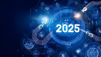 Fototapeta premium Neujahrs Bild 2025 Zukunft Modern Karte