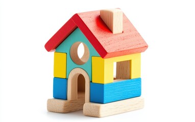 Kid house toy isolated stock photo on white background 