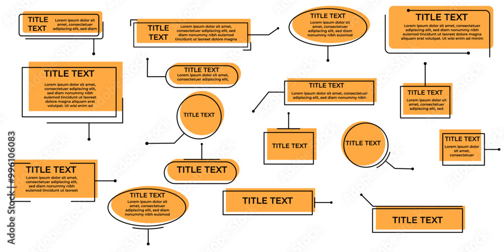 Fototapete сallouts titles set. futuristic callouts template hud. digital line text frame boxes. set of templat