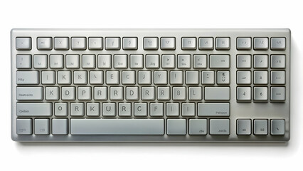A default grey computer keyboard with a blank key, technology, electronics, hardware, computer, office supplies, blank, keys