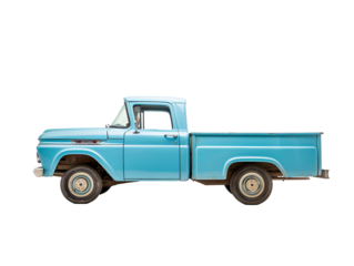 a blue truck with a white background