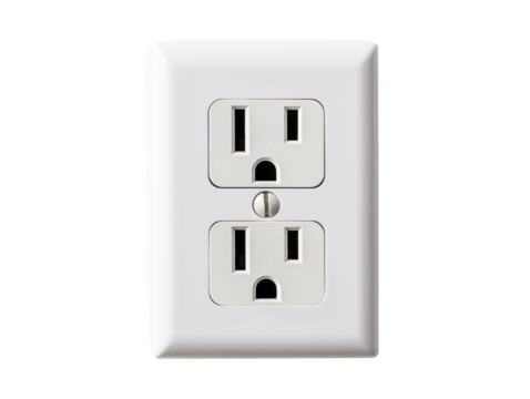 a white electrical outlet with two outlets