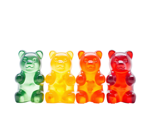 a row of gummy bears