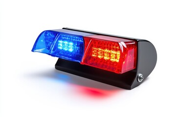 police siren light isolated stock photo on white background 