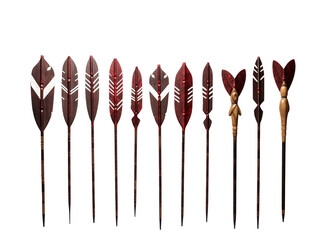 a row of arrows with feathers