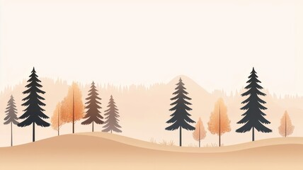 Obraz premium Forest fire recovery, regrowth of trees, environmental healing, flat design illustration