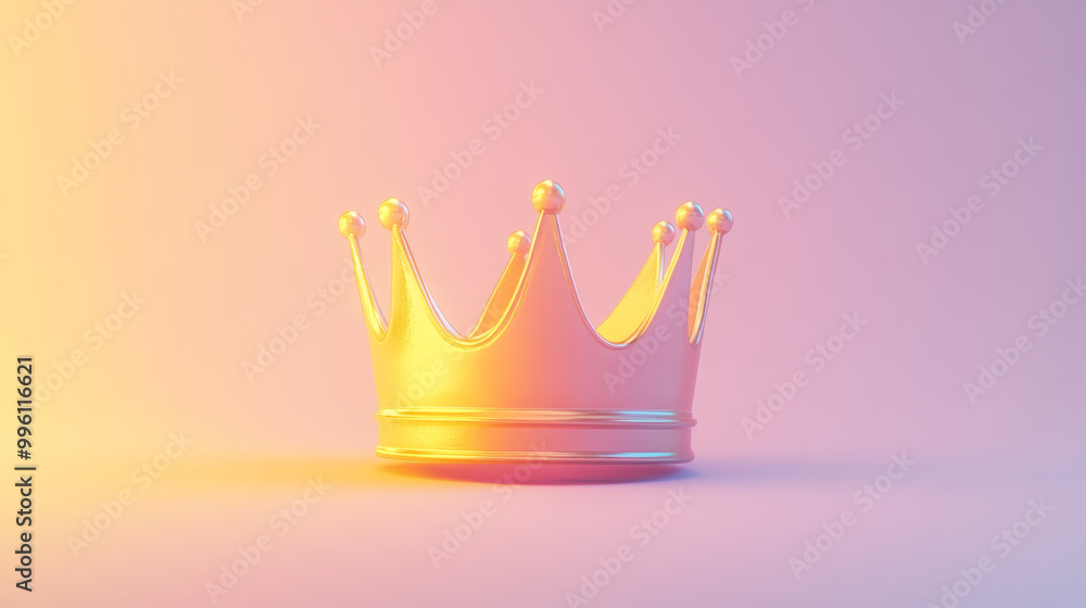 Canvas Prints glowing crown floating in center of soft pastel background creates magical and regal atmosphere. thi