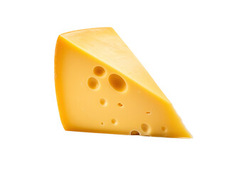 a piece of cheese with holes