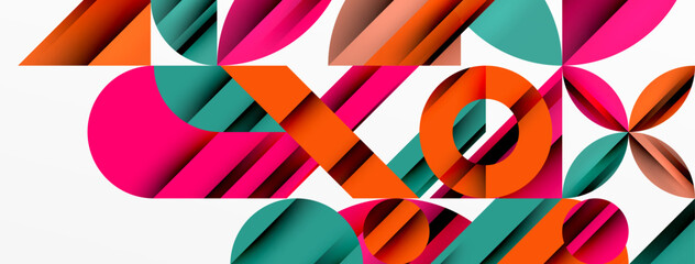 Circle, square, triangle shapes geometric minimal background