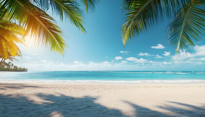 vacation summer holidays background wallpaper sunny tropical exotic caribbean paradise beach with white sand palms