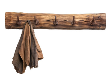 a coat rack with a coat on it. 