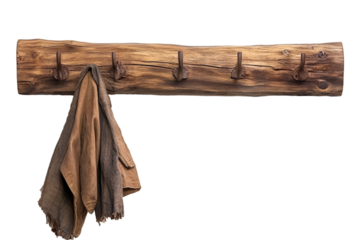 a coat rack with a coat on it. 